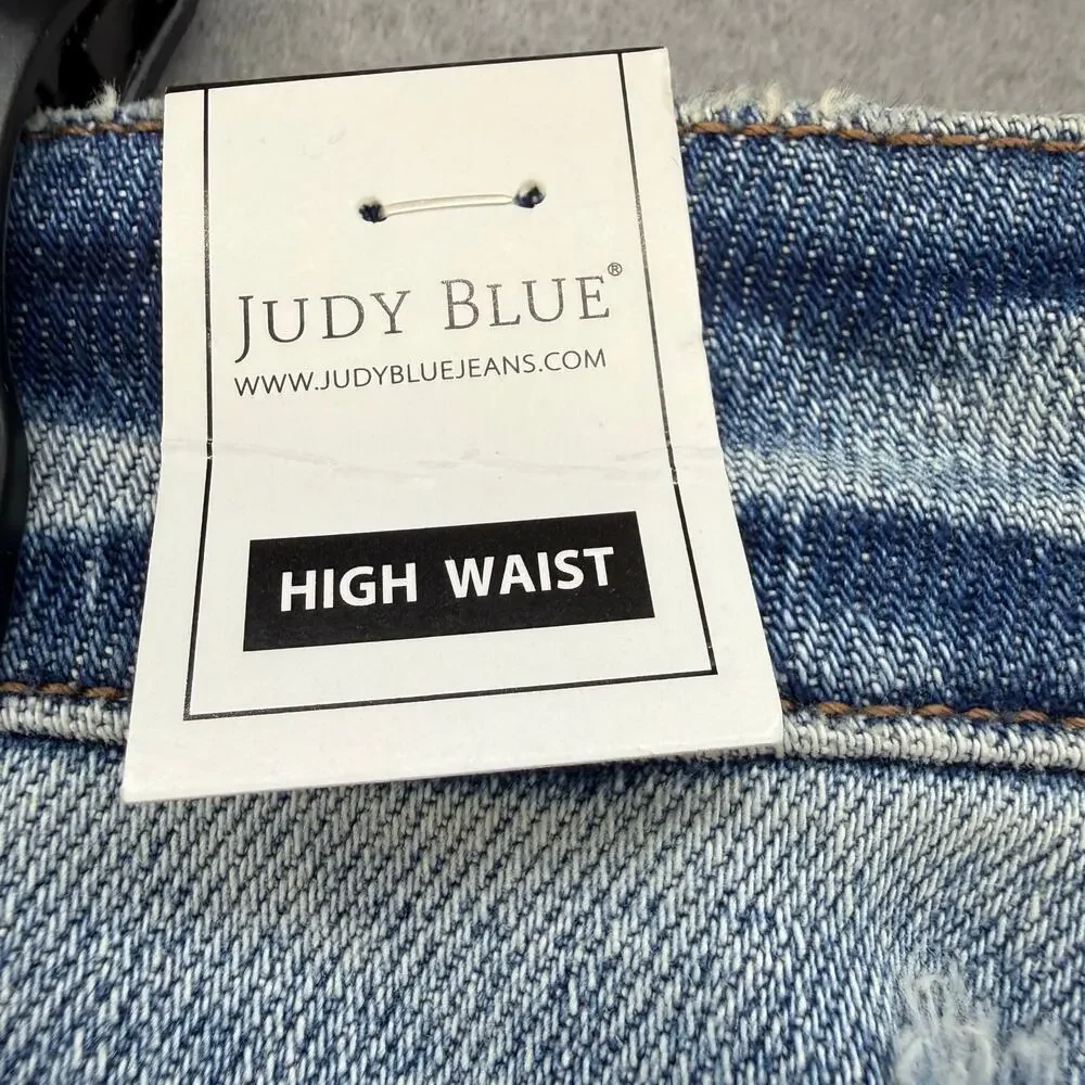 Judy Blue Jeans Women's 11/30 Blue Cropped Straight Leg High Waist NWT - Picture 5 of 14